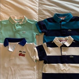 Four boys size 3 Lacoste polos